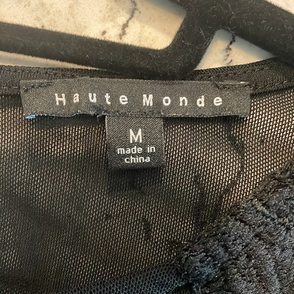 Haute Monde Floral Mesh Bodysuit Black M - Picture 7 of 9